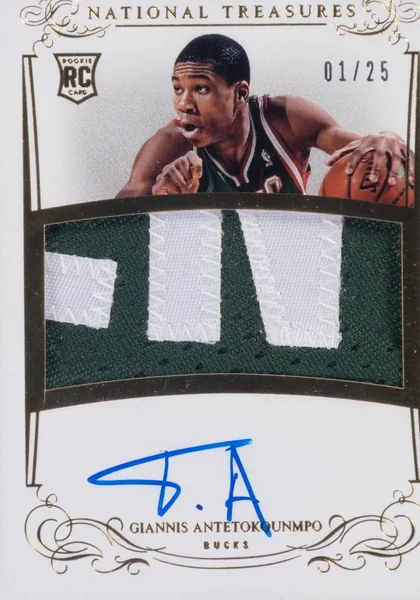 Giannis Antetokounmpo β 2013-14 National Treasures #130 Rookie Patch Auto