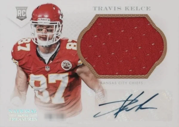 Travis Kelce — 2013 National Treasures Rookie Patch Auto /99
