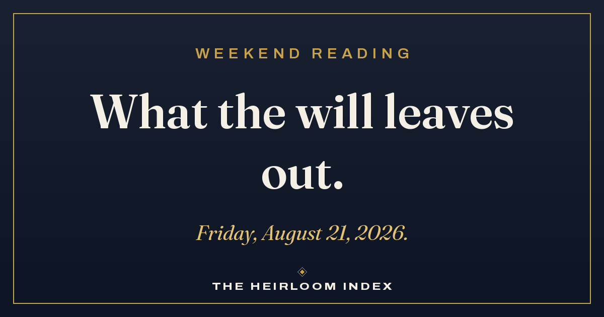 What the Will Leaves Out — Weekend Reading