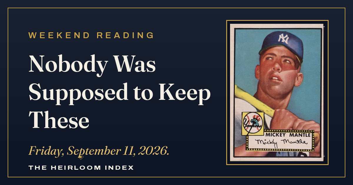 Nobody Was Supposed to Keep These — Weekend Reading