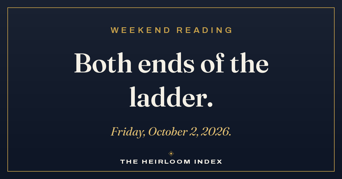 Both Ends of the Ladder — Weekend Reading